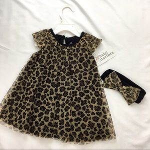 Baby Starters | Tulle Cheetah Print  Dress & Bow